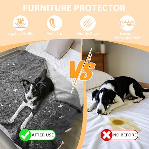 Pawsee Wasserdicht Hundedecke Katzendecken Waschbar, wasserdichte Decke für Unterwegs Hundesofa Schutzdecke Sofa Überwurf, Flauschig Hundedecke für Miniaturhunde Kleine Hunde Katzen,XS 75 x 60cm