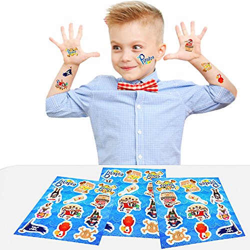 German Trendseller ® - 72 x Piraten Kinder Sticker - Set Mix ┃ Kindergeburtstag ┃ Mitgebsel ┃ Piraten Party ┃ 6 Bögen – Bild 3