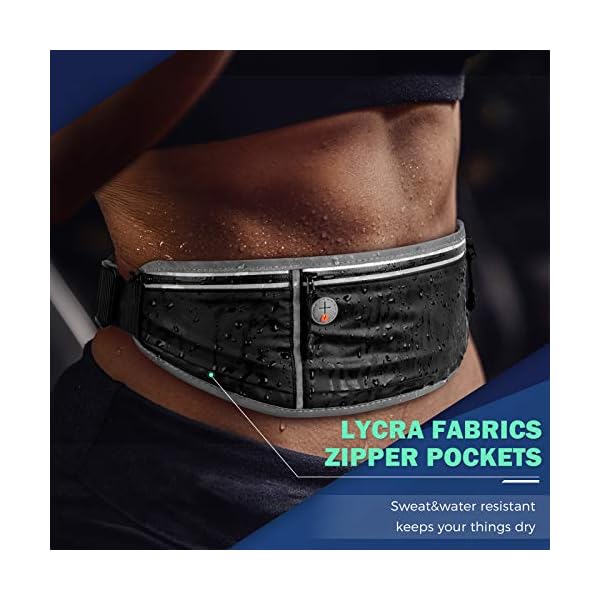 Running Belt, Workout Belt for Phone Money Key Passport Bank Card, Adjustable Women and Men Travel Waist Pack Fit 24''-41'', Buddy Pouch for Runners - Image 4
