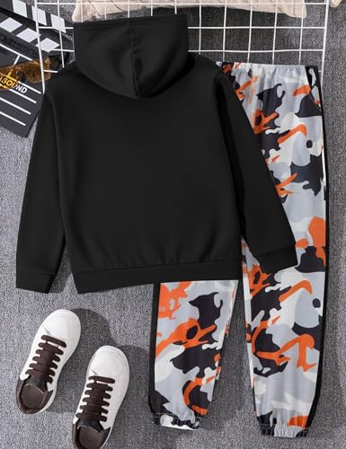 Image of Boys Clothes Boy Outfits 2-Piece Long Sleeve Hoodie and Camouflage Pants Boys Fall Winter Clothes for 6-16 Years