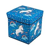 AoTUo Foldable Cube Storage Toy Box-Folding Storage ottoman Bedroom Stool Seat Children for Kids and...