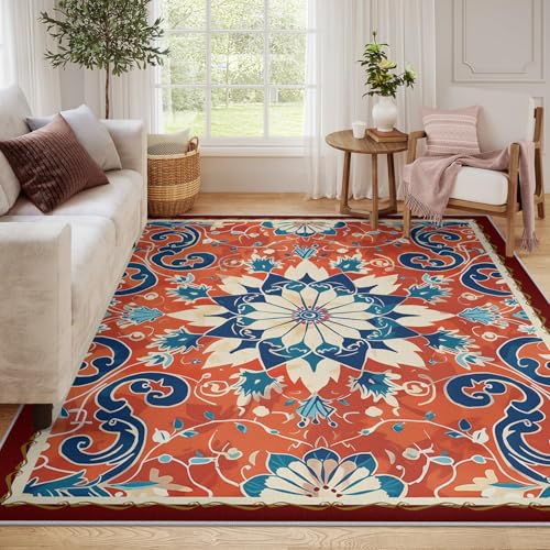 Tapis de salon lavable et grand format pour effacer les taches