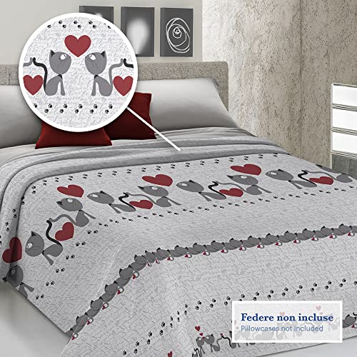 PENSIERI DELICATI Tagesdecke 260 x 280 cm, Einzeltuch 100% Baumwolle Pique, Ideal Zum Thema Wohnen, Decke Salva Bett Einzelne… – Ansicht 2
