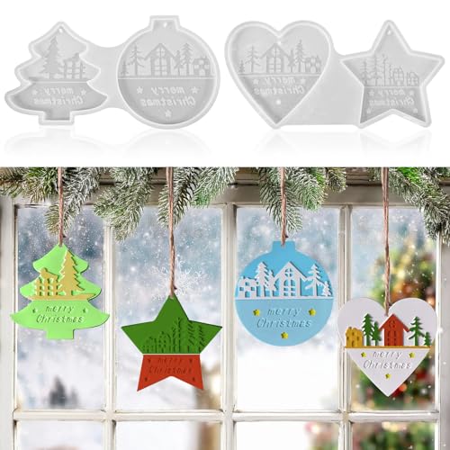 🎄 Diversi Motivi Natalizi: questo set di 4 stili include le classiche forme natalizie: albero di Natale, stella, cuore e Stampo rotondo. I motivi con incisione 