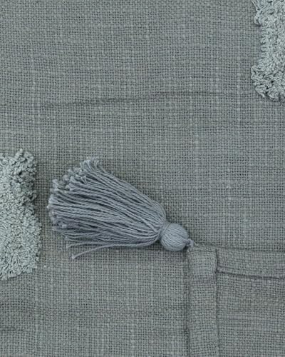 Image of HAKAM Cotton Throw Blanket with Macrame Tassels for 3 Seater Sofa | Ideal for Your Home, Living Room, Sofa, Bed, Chair, Picnic & Used for Gift - 50X70 inch | (Grey, Small Single)