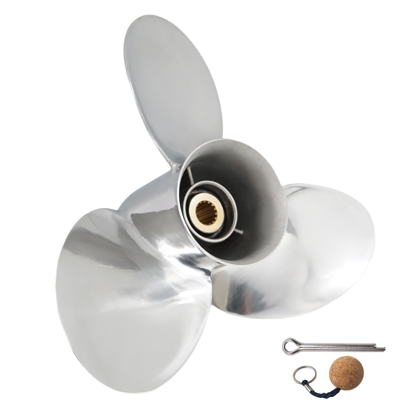 VRIWOY 14.5x15, 15 3/4x15, 15 1/2x17, 15 1/4x19, 15x21 Stainless Steel Outboard Propeller for Honda 115/135/150/200/225/250HP, Right/Left Rotation, 15
