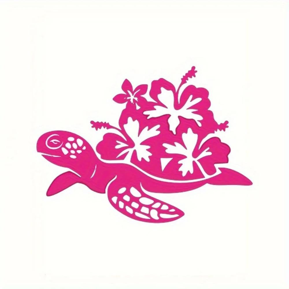 1PC Hibiscus Sea Turtle Vinyl Sticker Waterproof Decal for Car Laptop Water Bottle Truck SUV Motorcycle More