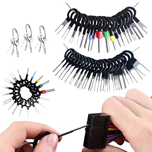 Ejector Kit,Terminal Removal Car Key Tool Wiring Connector Pin Release Extractor, Terminal Pin Removal Tool Kit(73PCS)