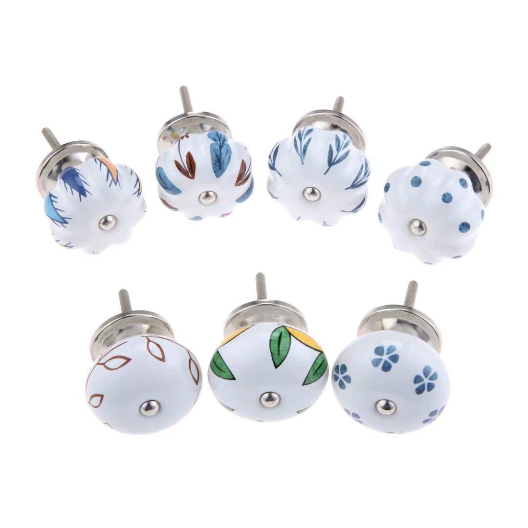 Pomelli in ceramica, tiranti per mobili, 6 pz Manopole for Porte In Ceramica Cucina Armadio e Cassetto Manopole Cabinet Tira Maniglia Dresser Manopola Mobili Decorazione Della Casa Maniglia (Size : S