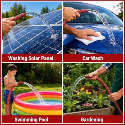 Image of Multi-Purpose Hose Pipe Set with 1 Clamp - Flexible, Leak-Proof Garden Hose for Home, Car Wash & Lawn Use | Heavy-Duty PVC Material, Easy to Connect & Store (15 meter, 0.5 Inch)