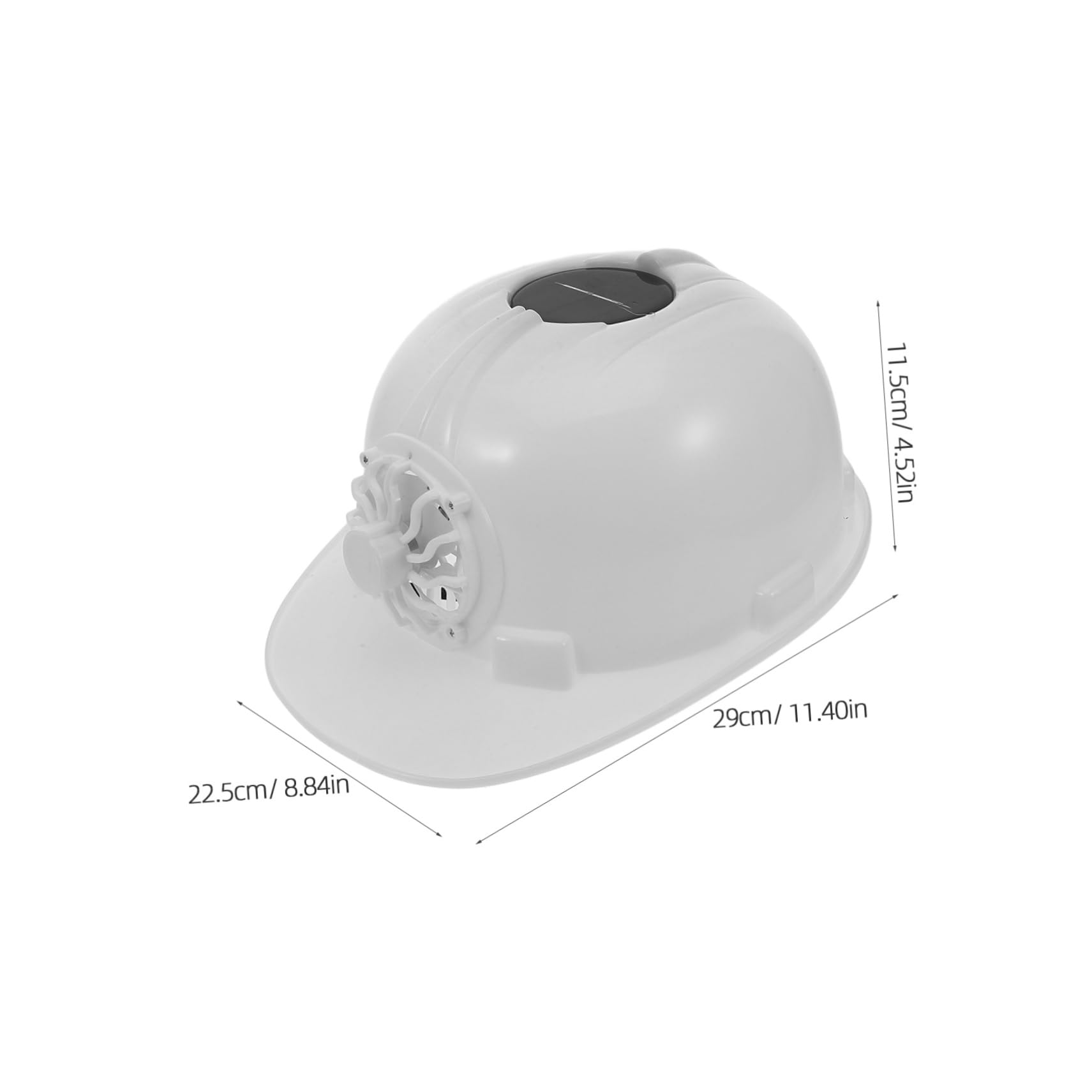 Veemoon Casco di sicurezza solare cappello solare elmetto di sicurezza Cappelli per ventole fan costruzione alto Cappello di sicurezza elmetto protettivo con ventola plastica bianca