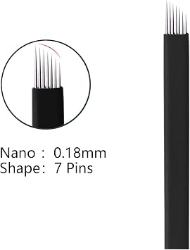 0.18mm Microblade Needles, Disposable Eyebrow Tattoo Needle Manual for Permanent Makeup Machine Supplies Black S7