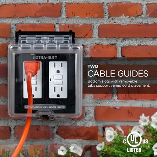 Couvercle de prise électrique extérieure double étanche et résistant aux intempéries