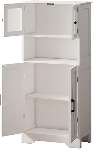 Miniatura 3 de Armário de Armazenamento Armário de Armazenamento con puertas de acrílico, 23.62 pulgadas con luz LED, organizador de almacenamiento para sala de