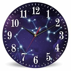 Mxocom Zodiac Star Wall Clock Sagittarius Night Sky with Cloud and Stars 10 Inch Silent Non Ticking photo Mxocom Zodiac Star Wall Clock Sagittarius Night Sky with Cloud and Stars 10 Inch Silent Non Ticking