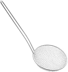 Mimo Style Escumadeira Para Fritura em Inox de Excelente Durabilidade, Belo Design, Suporta Temperaturas de Até 220ºC, Prática e Leve, Pesa 139g Facilitando o Manuseio, Elimina a gordura com rapidez