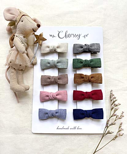 Baby Girls Tiny Hair Bow Clips, Boutique Fully Lined Hair Pins Mini Baby Barrettes Accessories For Infants Toddlers Fine Hair By Cherssy #TOP6