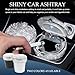 MUQIDA Car Ashtray with Lid, Bling Portable Ash Tray Cup Holder with LED Light Indicator, Sparkle Cigarette Smokeless Cylinder Ash Holder for Vehicle Home Office, Car Accessories (Black)