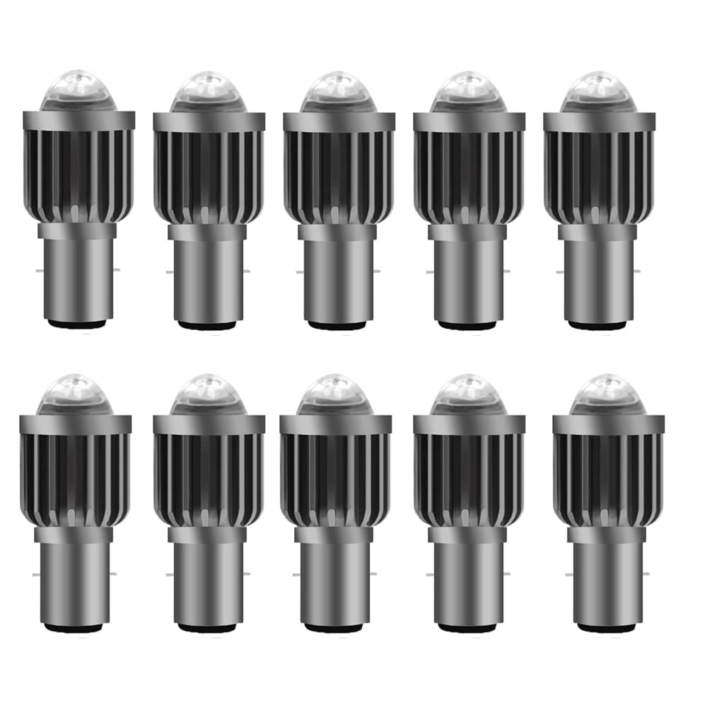 10 Pack Moto LED Phares De Moto Ampoules Deux Tons Haut Bas Faisceau Antibrouillards pour ATV Scooter Vélo Électrique Phare 12v 24v,H6