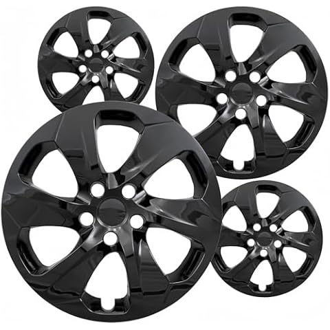 Fuel Rider 17 inch Gloss Black ABS Hubcap Wheel Cover for 2019-2022 Toyota Rav4 LE (Set of 4) Wheelcovers for 17 inch Standard Steel Wheels- Auto Tire Cover Replacement Exterior Cap Cover Cover