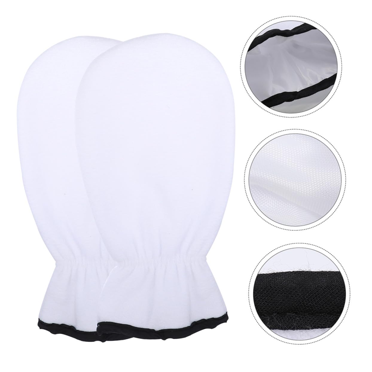 Moufles de Paraffine pour Mains, 2 Paires, Polyester Flanelle, Blancs | Lavables, Rétention de Chaleur Renforcée, Usage Maison, Soin Spa pour Mains