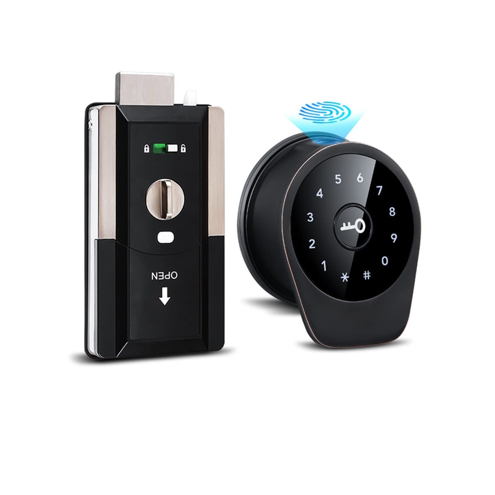 CVFRDD Smart Door Knob, Automatic Electronic Smart Door Lock Biometric Fingerprint Code RIFD Keyless with TTlock Keyless Entry Door Handle(Nero)