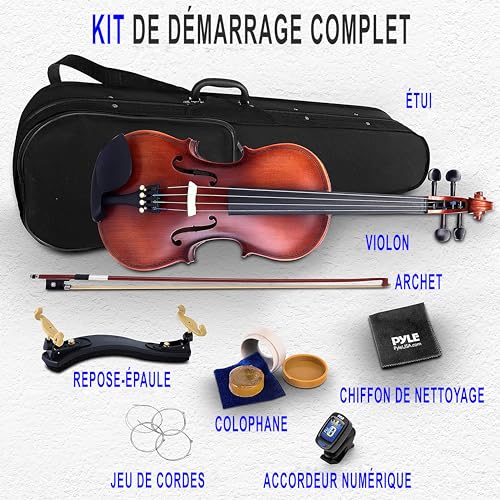 Violons à cordes robustes Pyle contre la casse pour écoles avec accessoires