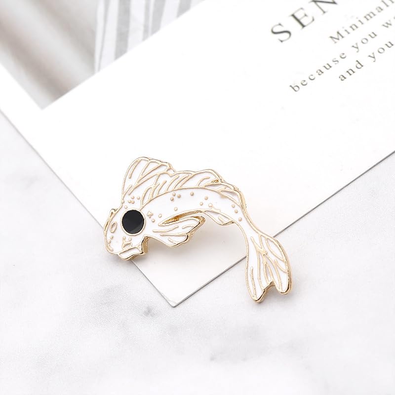 Image of 2Pcs coadipress Lovely Fish Brooch Enamel Lapel Brooches Pin Set Cute Cartoon Koi Fish Pins for DIY Backpacks Clothes Bags Jackets Hat Jewelry Accessories Gift