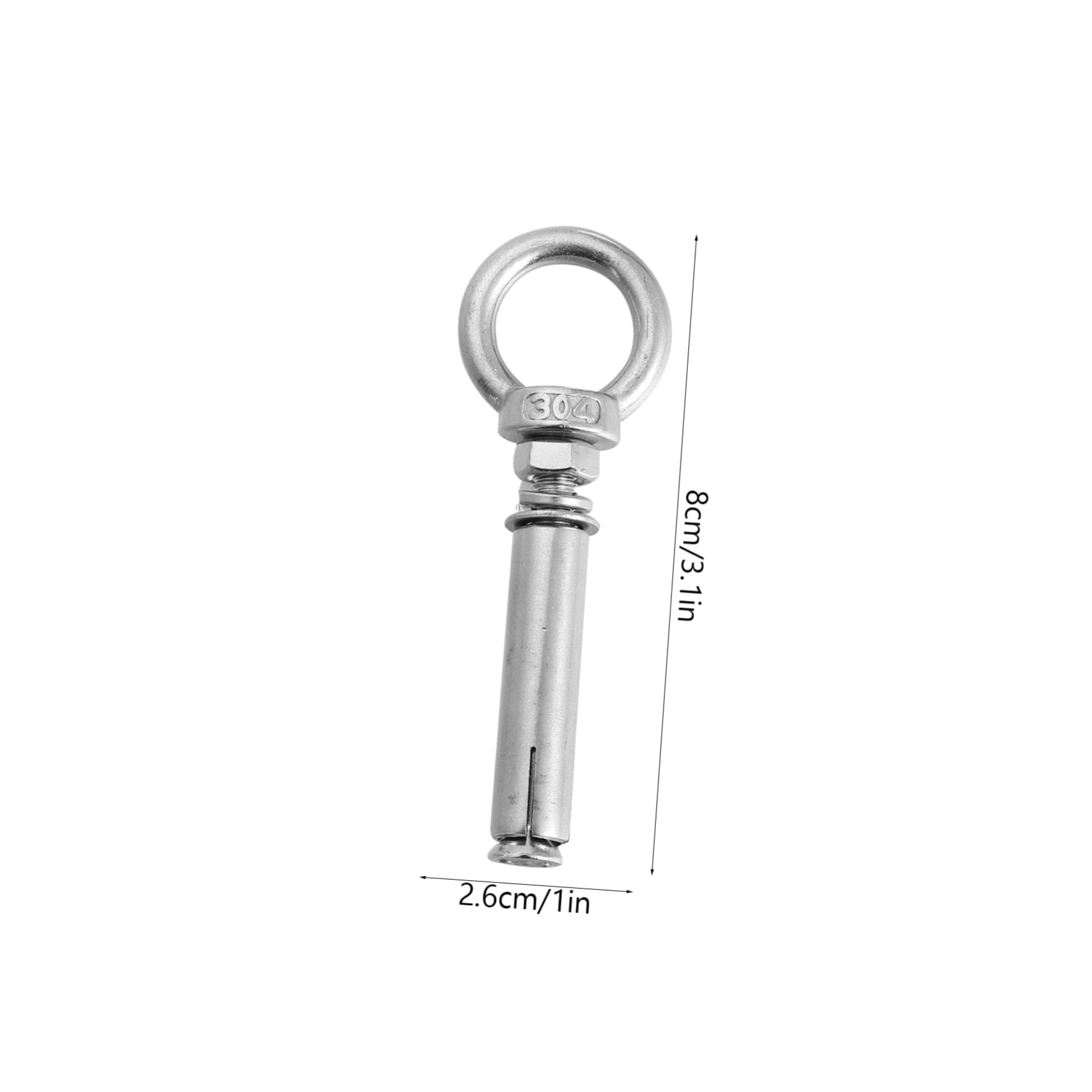Cabilock 5pcs Lifting Expansion Eye Bolt Stainless Steel Bolt Ring Versatile for Security Decorations