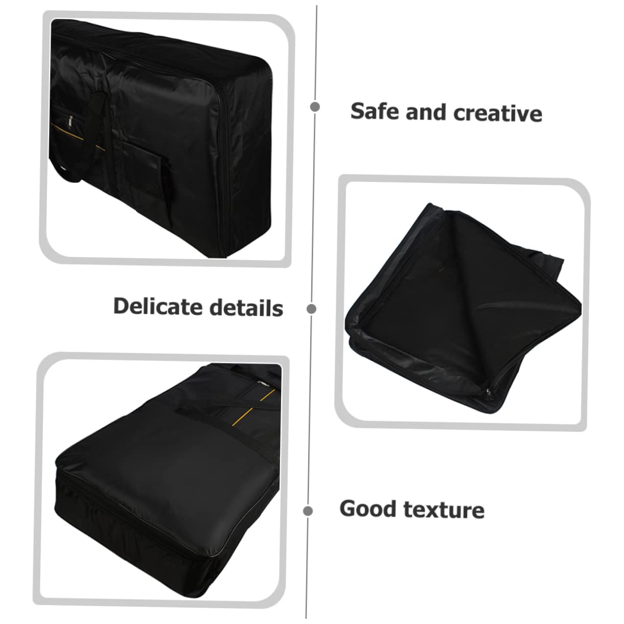 Borsa per Tastiera Elettronica 61 Tasti Oxford Manico Comodo Design alla Moda Nero