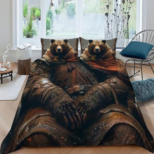 Housse de couette Super King imprimé 3D microfibre 260x220 pour lit garçon avec zip - 3
