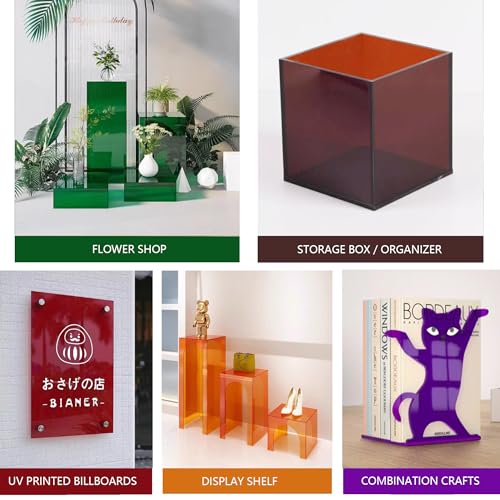 Image of 7 Pieces & 7 Colors 8 inch x 12 inch x 0.118 inch Transparent Colored Cast Acrylic Sheets, Plexiglass Plastic Sheet for Laser Cutting, Engraving Signs, DIY Projects.