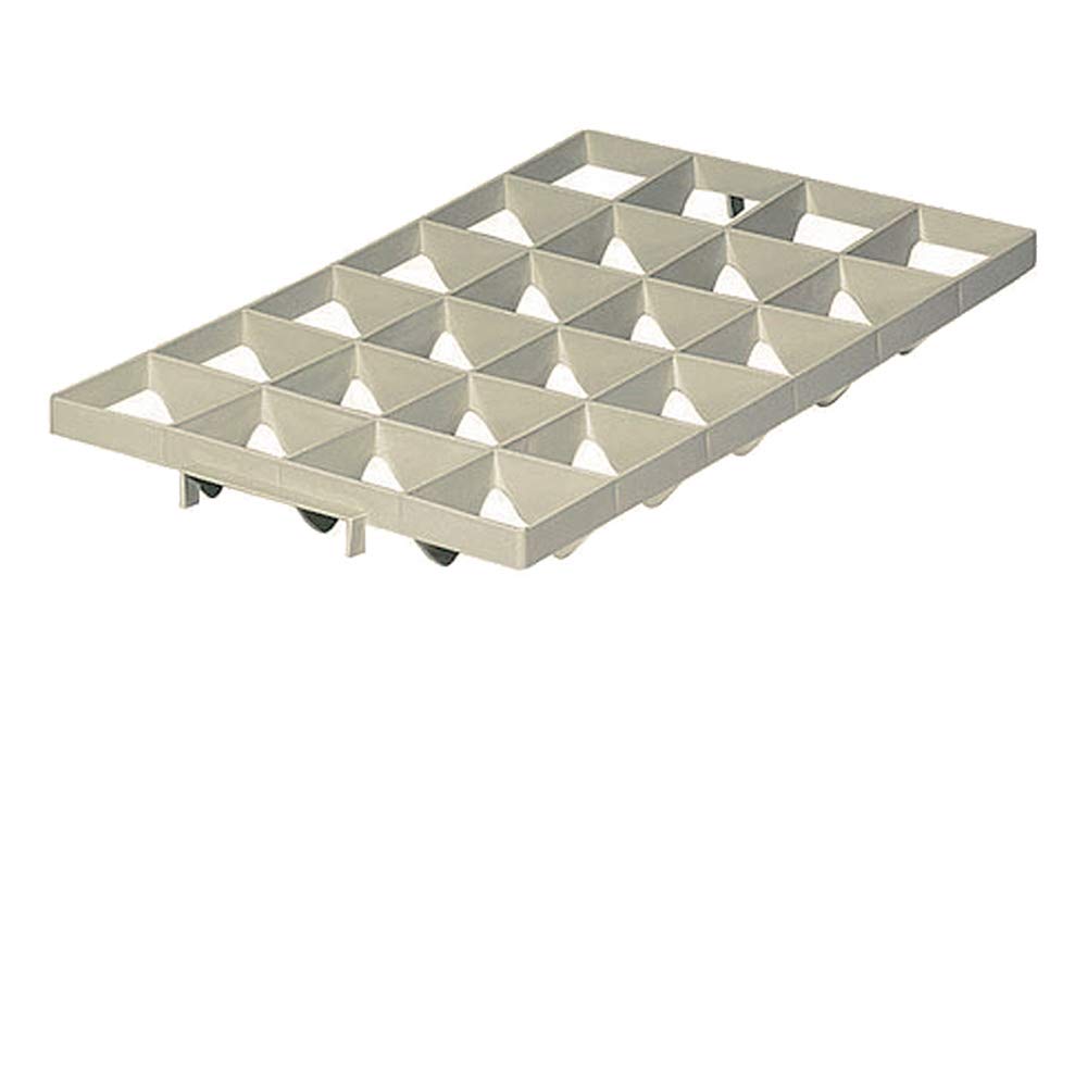 Produktbild von BRB Gläserkasten Für 15 Gläser – 600x400x170 Mm, Max. 145 Mm Höhe, Mit Einsatz, PE-HD, Grau – Für Transport & Spülen