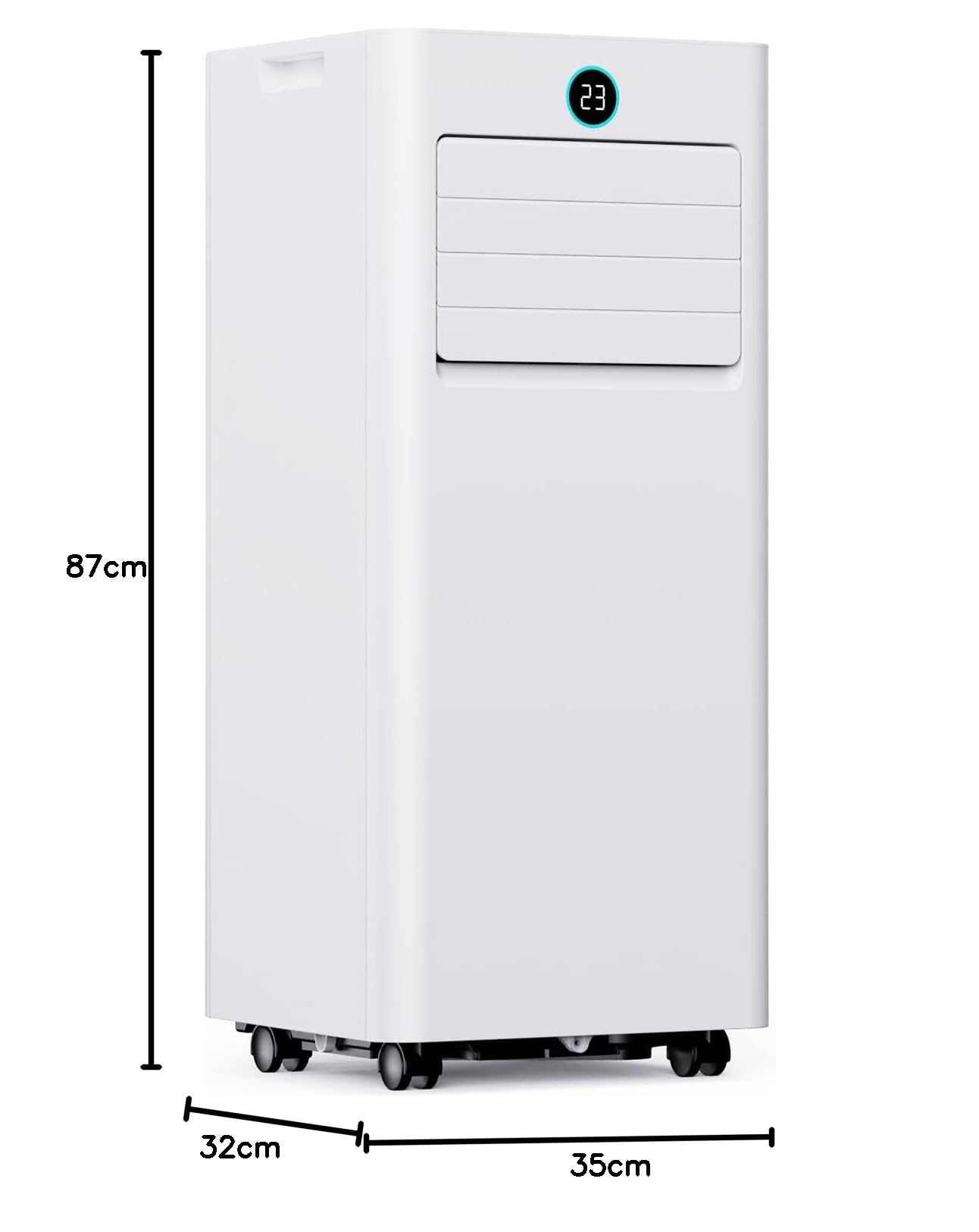 Condizionatore Portatile 7000BTU, 4 IN 1 Climatizzatore Portatile con Raffrescamento Ventilazione Deumidificazione Silenzioso, Timer 24H, Basso Consumo, Kit di Installazione, per Casa Ufficio Camere