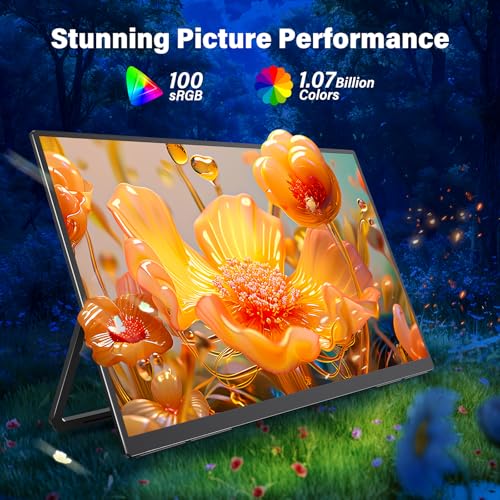 Image of 2K 180Hz Portable Gaming Monitor, 23.8 inch 2560x1440 QHD Fast IPS ∆E<2 100% sRGB Portable Monitor w /180 Adjustable Stand Type-C HDMI Eye Care External Second Screen for Laptop Phone PS4 PS5 Switch Xbox