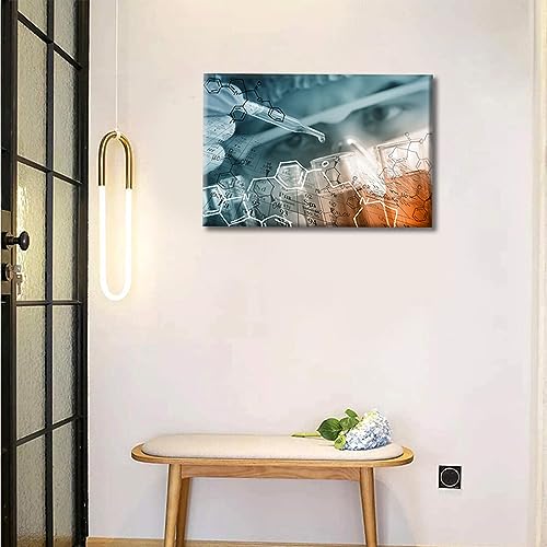 Image of TUMOVO 1 Panels Scientist and Test Tubes Laboratory Concept Paintings for Wall Decorations Scientists and Scientific Experiments Wall Painting Art Prints and Posters Framed Ready to Hang (12 inch Wx18 H)