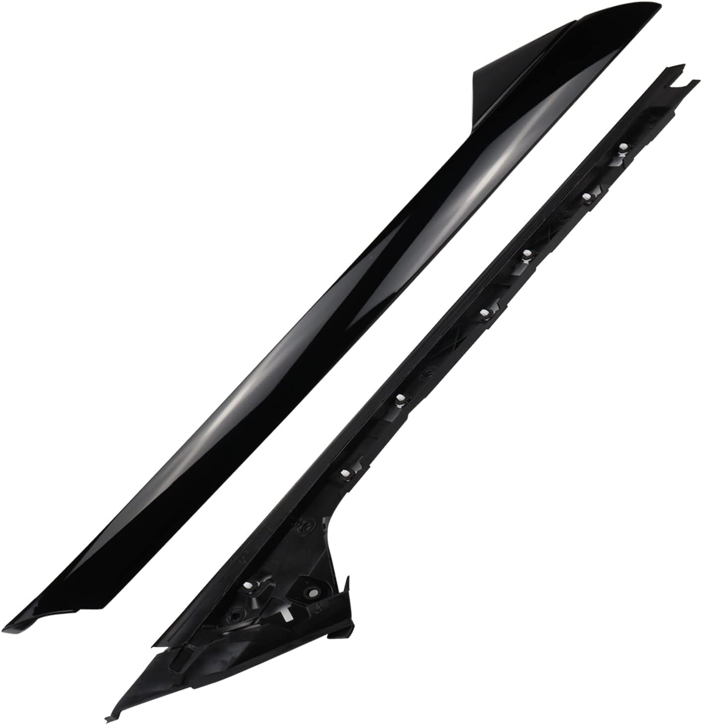 FEXON Front Driver Side Windshield Outer & Inner A Pillar Trim Molding Kit Compatible with Ford Explorer 2011 2012 2013 2014 2015 2016 2017 2018 2019 Replaces 926-450 (Left 2pc，Gloss Black)
