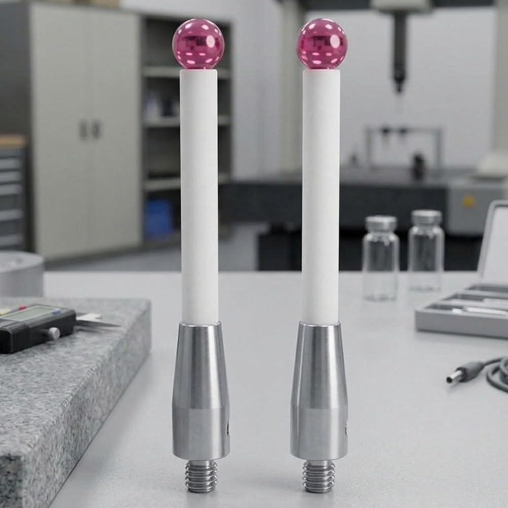 2 Stück CMM Taststift A-5000-3709 mit 6 mm RK-Kugel und 50 mm Schaftlänge, Gewindestift für Koordinatenmessgeräte, langlebiges Ersatzteil für präzise Messungen