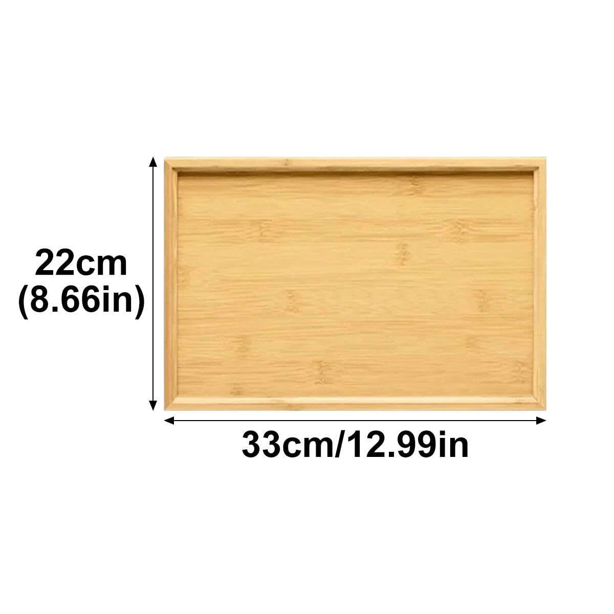 Vassoi rettangolari per Alimenti, vassoi da Portata in bambù da 22x33 cm per la conservazione delle Bevande in Cucina, Naturali