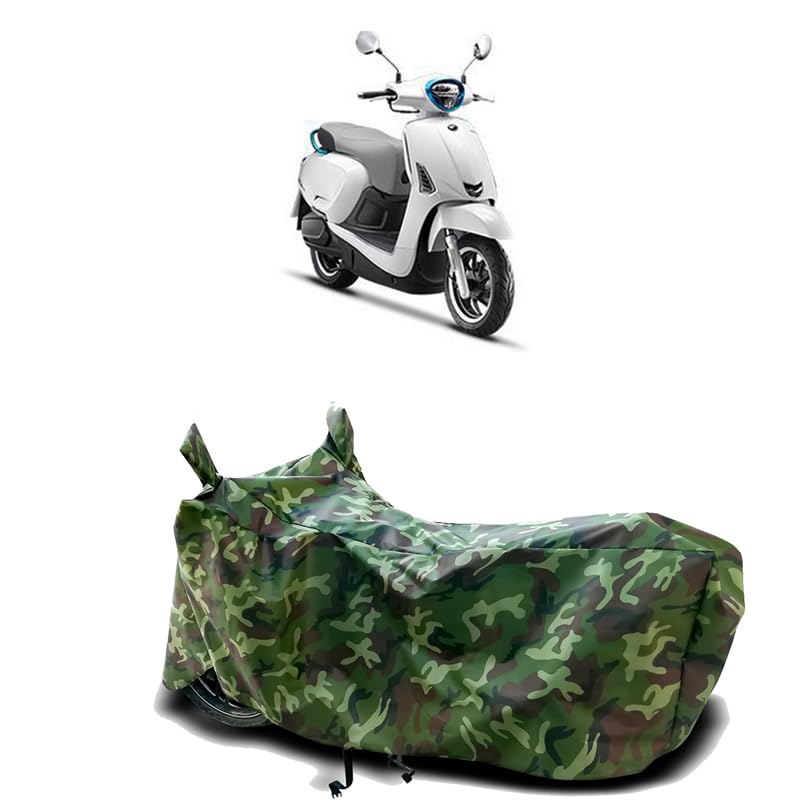 Image of DUFFEL-100% Heat Protection Two Wheeler Bike /Scooty Body Cover for 22Kymco Like EV BS6 Water Resistance /UV-Rays /Birds Dropping /Scratchproof /Dust Proof /Waterproof[Green Jungle Print]