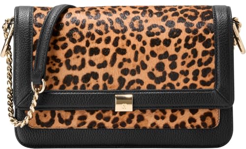 Image of Cole Haan Women's Daniella Chain Shoulder Bag, Leopard Black Patent Trim