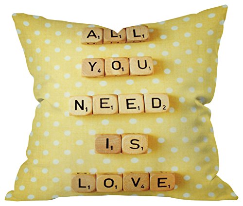 Deny Designs 15034-othrp20 Allyson Johnson Pink Girl Power Outdoor Throw Pillow 16x16, 20" x 20", All You Need is Love 1