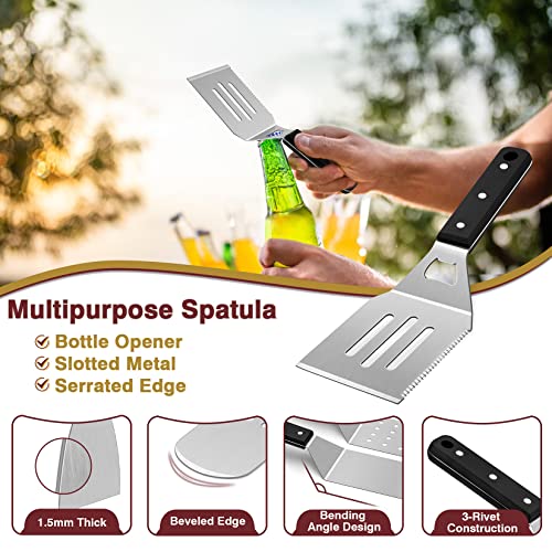 30Pcs Griddle Accessories Kit, Joyfair Flattop Grill Spatulas Set With Melting Dome For Outdoor Camping Bbq, Include Stainless Steel Turner/Scraper/Meat Tenderizer/Carry Bag, Dishwasher Safe #TOP1
