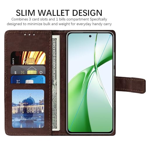 Image of amazon basics Flip Leather Mobile Cover (Soft & Flexible Back case) for OnePlus Nord CE4 5G (Coffee)
