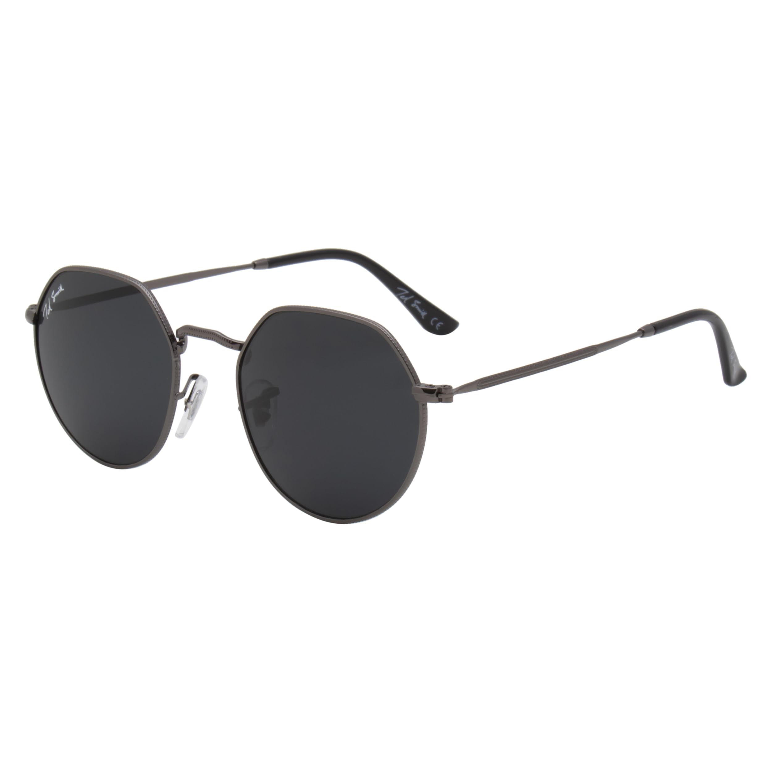 Ted Smith Men's Women's UV Protection Metal Round Sunglasses