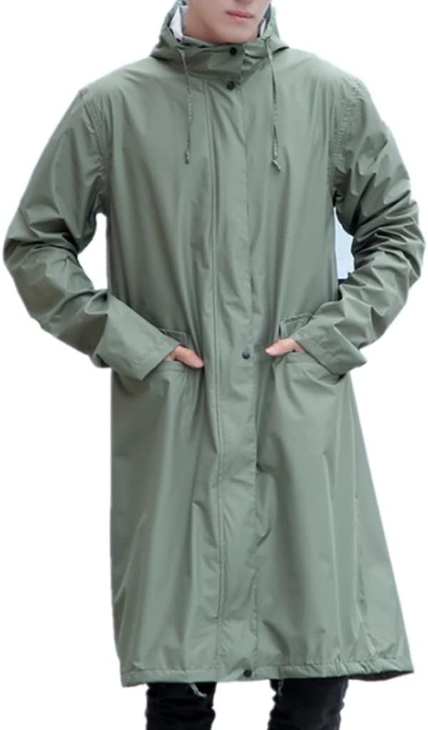 Long Raincoat Women Men Rain Gear Breathable Portable Water-Repellent Rain Poncho(XXL Code)