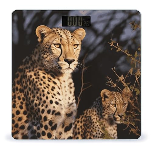 Báscula digital de vidrio templado con diseño leopardo miniatura 1