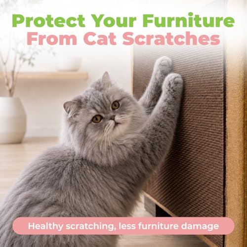 Image of Best Pet Supplies Catify Cat Scratcher, Fun Interactive Scratchers, Posts, Poles, Claw Safe, Furniture Saver Indoor Play Support Natural Cat Behaviors Heavy Duty - Brown Mat - L: 39 inch
