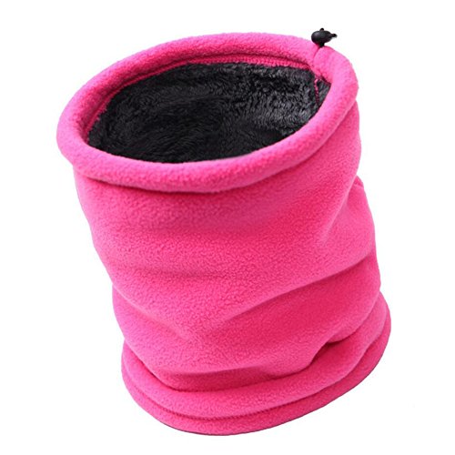 IKuaFly Lana Thermico Snood Neck Warmer Mask Beanie Windstopper - Invierno Bufanda Tubular Cuello para Esqui Moto Ciclismo Snowboard Running Pasamontañas (Rosado)