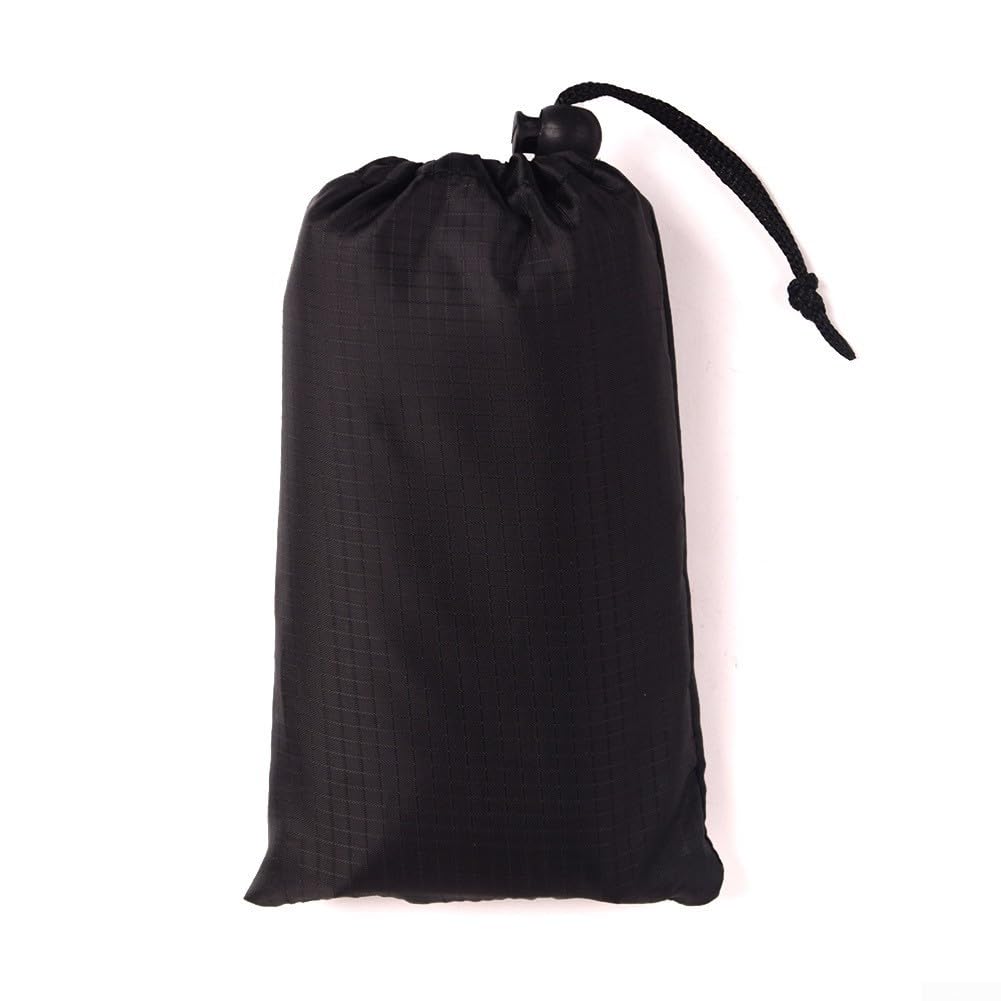 Caswynlife Outdoor Camping Tarp 200x140cm Waterproof Shelter Sun Shade Canopy with 6 Tie Points Hiking Beach Picnic Ground Sheet(Black 150x210CM)